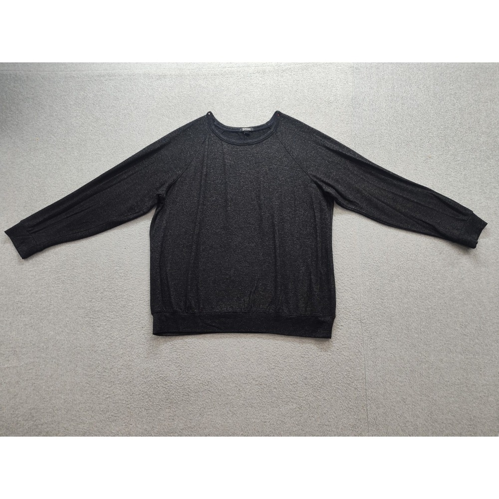 Buffalo David Bitton Women Sweater XL Black Knit Crew Neck Raglan Sleeve Casual